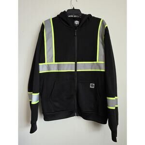 Buffalo Outdoors Reflective Workwear Hoodie Jacket Black Hi Vis XL Safety Gear